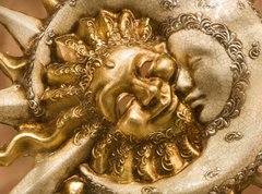 Samolepka flie 270 x 200  day and night  sun and moon  mask from venice, 270 x 200 cm