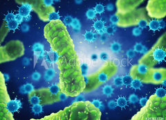 Samolepka flie 200 x 144, 143813734 - Pathogenic bacteria and viruses , Microscopic germs that cause infectious diseases , Viral and bacterial infection