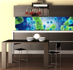 Fototapeta do kuchyn flie 260 x 60, 143813734 - Pathogenic bacteria and viruses , Microscopic germs that cause infectious diseases , Viral and bacterial infection