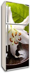 Samolepka na lednici fólie 80 x 200, 14431591 - Spa composition of white madonna lily - Lázeské složení bílé madonky