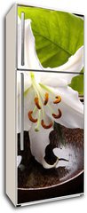 Samolepka na lednici flie 80 x 200, 14431591 - Spa composition of white madonna lily - Lzesk sloen bl madonky