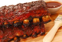 Fototapeta vliesov 145 x 100, 14506041 - Slabs of BBQ Spare ribs