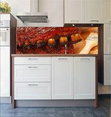 Fototapeta do kuchyn flie 180 x 60  Slabs of BBQ Spare ribs, 180 x 60 cm
