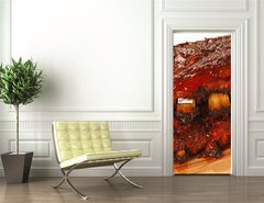 Samolepka na dvee flie 90 x 220, 14506041 - Slabs of BBQ Spare ribs - Desky z BBQ Nhradn ebra