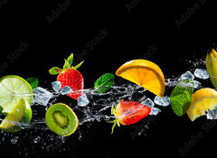 Samolepka flie 100 x 73, 145460098 - Fruits with water splash