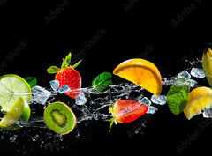 Fototapeta papr 360 x 266, 145460098 - Fruits with water splash