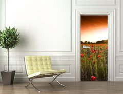 Samolepka na dvee flie 90 x 220  poppies field, 90 x 220 cm