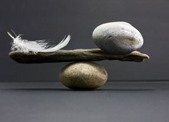 Fototapeta vliesov 200 x 144, 14789784 - feather and stone balance - pov a kamenn rovnovha