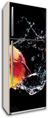 Samolepka na lednici flie 80 x 200, 148249825 - Set of fresh fruits in water splash isolated on black background