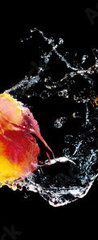 Samolepka na dvee flie 90 x 220, 148249825 - Set of fresh fruits in water splash isolated on black background