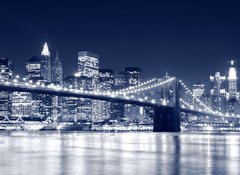 Samolepka flie 100 x 73, 14883546 - Brooklyn Bridge and Manhattan skyline At Night, New York City