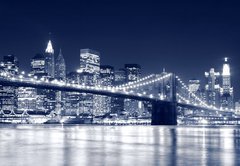 Samolepka flie 145 x 100, 14883546 - Brooklyn Bridge and Manhattan skyline At Night, New York City