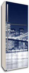 Samolepka na lednici flie 80 x 200  Brooklyn Bridge and Manhattan skyline At Night, New York City, 80 x 200 cm