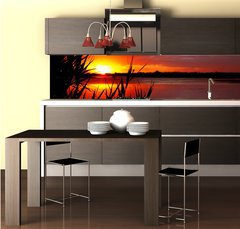 Fototapeta do kuchyn flie 260 x 60  Sunrise on like, 260 x 60 cm