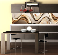 Fototapeta do kuchyně fólie 260 x 60, 149184603 - Amazing Gold Brown Waves Abstract Background