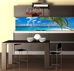 Fototapeta do kuchyn flie 260 x 60, 151310725 - coco palm on tropical paradise island dream beach