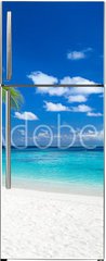 Samolepka na lednici fólie 80 x 200, 151547263 - coco palm panorama wide format on tropical paradise dream beach - kokosový palmový panoramatický široký formát na pláži snů v tropickém ráji
