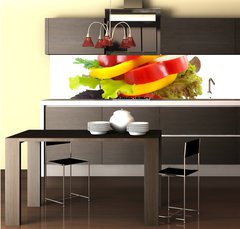 Fototapeta do kuchyn flie 260 x 60  Vegetables sandwich., 260 x 60 cm
