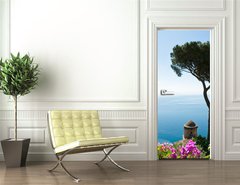 Samolepka na dvee flie 90 x 220  Amalfi coast view, 90 x 220 cm