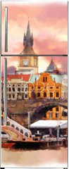 Samolepka na lednici flie 80 x 200, 155023138 - Watercolor illustration of old Prague - Akvarel ilustrace star Prahy