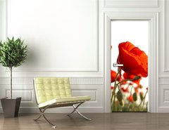 Samolepka na dvee flie 90 x 220, 15661421 - Red poppies