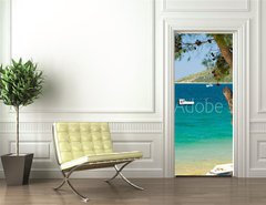Samolepka na dvee flie 90 x 220  Pine tree on a beach, 90 x 220 cm