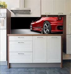 Fototapeta do kuchyn flie 180 x 60  Red car, 180 x 60 cm