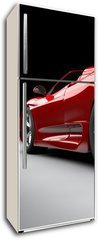 Samolepka na lednici flie 80 x 200  Red car, 80 x 200 cm