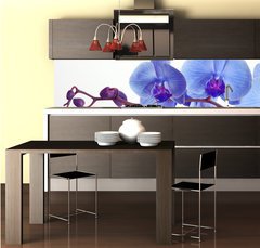 Fototapeta do kuchyn flie 260 x 60  Blue orchid, 260 x 60 cm