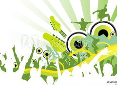 Samolepka flie 100 x 73  fresh music jump, 100 x 73 cm
