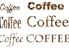 Fototapeta papr 160 x 116, 161244620 - Spelling the word coffee by coffee beans on white background