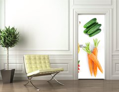 Samolepka na dvee flie 90 x 220  Fruits and vegetables, 90 x 220 cm