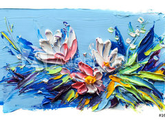 Samolepka flie 100 x 73, 163831844 - Oil painting flowers. On a white background. - Olejomalba kvtiny. Na blm pozad.