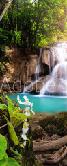 Samolepka na dvee flie 90 x 220, 163905997 - Waterfall in Thailand, called Huay or Huai mae khamin in Kanchanaburi Provience