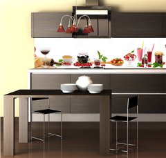 Fototapeta do kuchyně fólie 260 x 60, 165225169 - Panoramic wide collage for skinali. Fruit, drinks, healthy food. Isolated on white - Panoramatická široká koláž pro skinali. Ovoce, nápoje, zdravé jídlo. Izolované na bílém