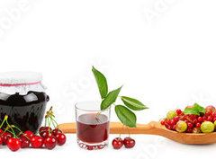 Fototapeta papr 360 x 266, 165225169 - Panoramic wide collage for skinali. Fruit, drinks, healthy food. Isolated on white
