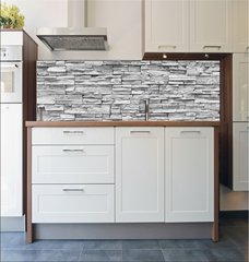 Fototapeta do kuchyn flie 180 x 60, 165501117 - White brick stone wall.