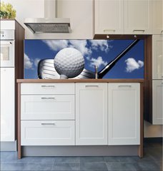 Fototapeta do kuchyn flie 180 x 60  Golf club and ball in grass, 180 x 60 cm