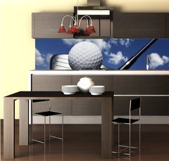 Fototapeta do kuchyn flie 260 x 60, 16573670 - Golf club and ball in grass