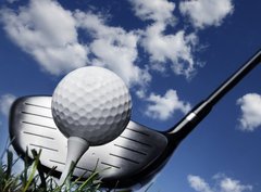 Fototapeta360 x 266  Golf club and ball in grass, 360 x 266 cm