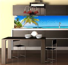 Fototapeta do kuchyn flie 260 x 60, 166266454 - Schner Strand im Paradies