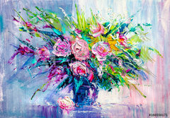 Fototapeta papr 184 x 128, 166550171 - Oil painting flowers