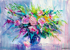 Samolepka flie 200 x 144, 166550171 - Oil painting flowers