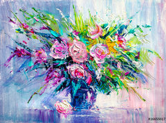 Fototapeta papír 360 x 266, 166550171 - Oil painting flowers - Olejomalba květiny