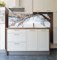 Fototapeta do kuchyn flie 180 x 60, 167625752 - Fuji mountain  in japan as background with sakura blossom as foreground