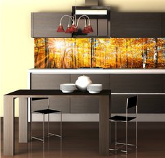Fototapeta do kuchyně fólie 260 x 60, 168212681 - Wald Panorama im goldenen Herbst