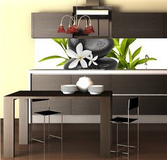 Fototapeta do kuchyn flie 260 x 60  Spa still life on white background, 260 x 60 cm