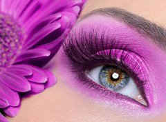 Fototapeta pltno 330 x 244, 16976079 - Purple eye make-up with gerber flower