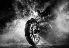 Fototapeta174 x 120  High power motorcycle chopper at night., 174 x 120 cm