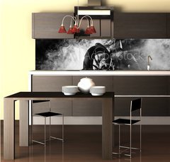 Fototapeta do kuchyn flie 260 x 60  High power motorcycle chopper at night., 260 x 60 cm